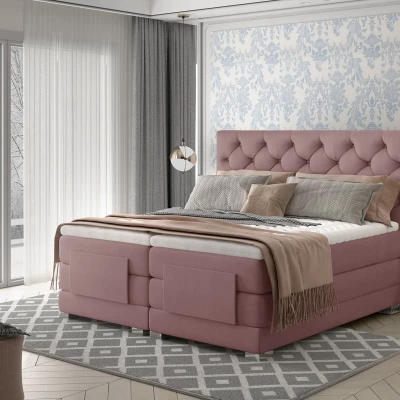 Verstellbares Doppelbett 180x200 LIVANO - Hellrosa
