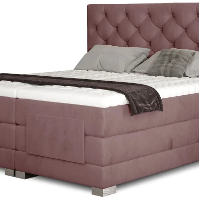 Verstellbares Doppelbett 180x200 LIVANO - Hellrosa