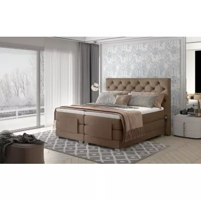 Verstellbares Doppelbett 180x200 LIVANO - hellbraun