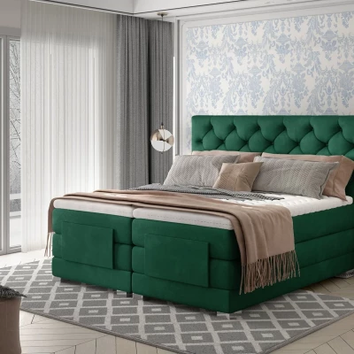 Verstellbares Doppelbett 180x200 LIVANO - Flaschengrün