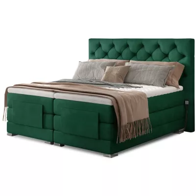 Verstellbares Doppelbett 180x200 LIVANO - Flaschengrün