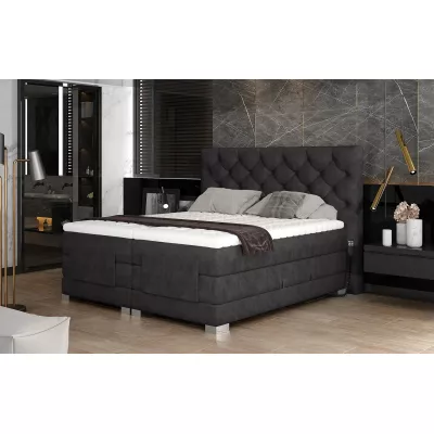 Verstellbares Doppelbett 180x200 LIVANO - schwarzes Öko-Leder