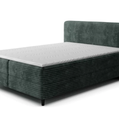 Kontinentales Bett mit Stauraum 160x200 CELINO - Dunkelgrün
