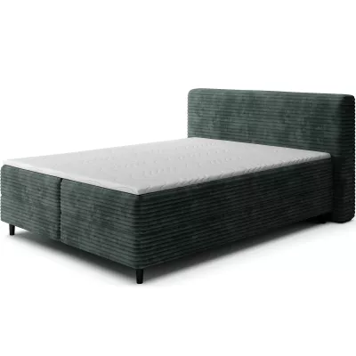 Kontinentales Bett mit Stauraum 160x200 CELINO - Dunkelgrün