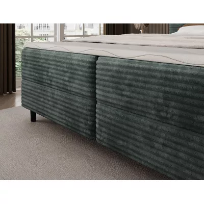Kontinentales Bett mit Stauraum 160x200 CELINO - Dunkelgrün