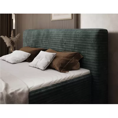 Kontinentales Bett mit Stauraum 160x200 CELINO - Dunkelgrün