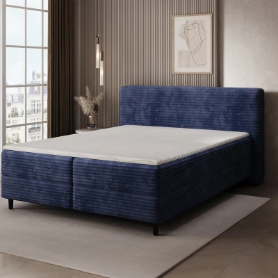 Kontinentales Bett mit Stauraum 160x200 CELINO - dunkelblau