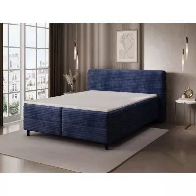 Kontinentales Bett mit Stauraum 160x200 CELINO - dunkelblau