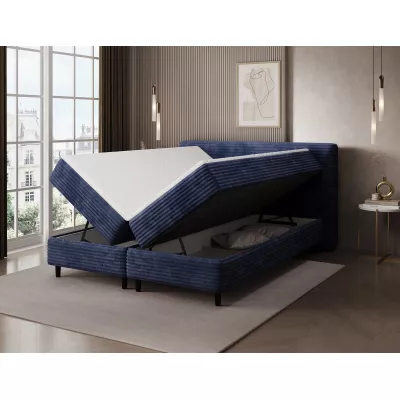 Kontinentales Bett mit Stauraum 160x200 CELINO - dunkelblau