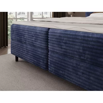 Kontinentales Bett mit Stauraum 160x200 CELINO - dunkelblau