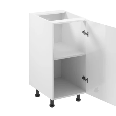 ARBOR Unterschrank mit einer Tür – Breite 40 cm, Hochglanzweiß/Weiß, rechte Ausführung
