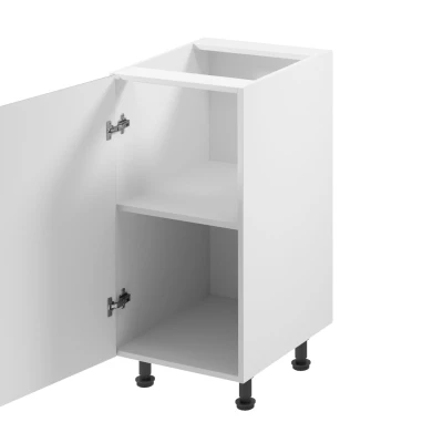 ARBOR Unterschrank mit einer Tür – Breite 40 cm, Hochglanzgrau/Weiß, Ausführung links