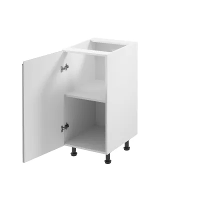 ARBOR Unterschrank mit einer Tür – Breite 40 cm, Hochglanzgrau/Weiß, Ausführung links