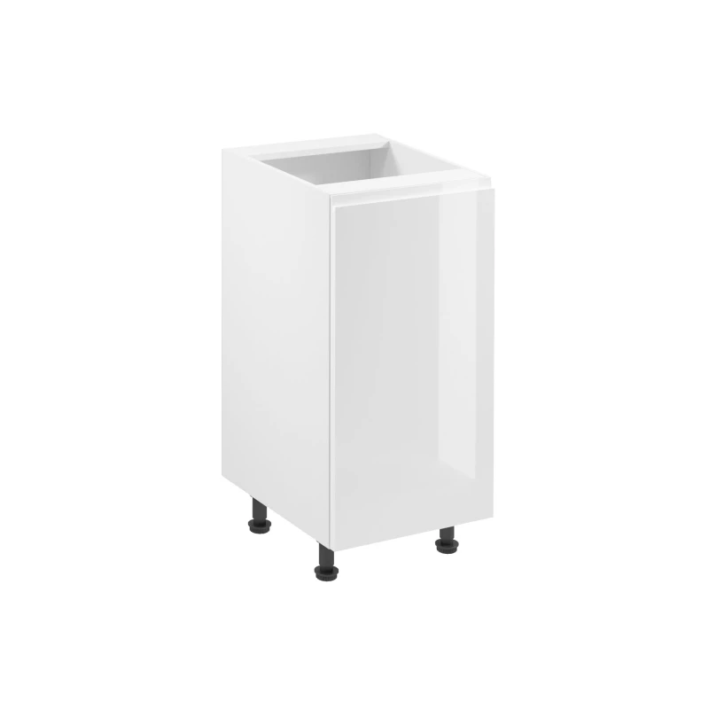 ARBOR Unterschrank mit einer Tür – Breite 40 cm, Hochglanzweiß/Weiß, Ausführung links