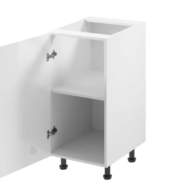 ARBOR Unterschrank mit einer Tür – Breite 40 cm, Hochglanzweiß/Weiß, Ausführung links