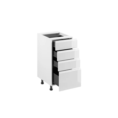 ARBOR Unterschrank mit Schubladen – Breite 40 cm, Hochglanzweiß / Weiß