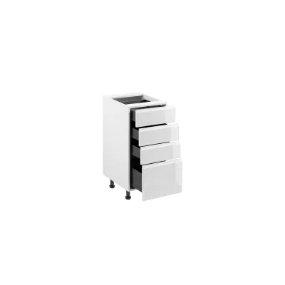 ARBOR Unterschrank mit Schubladen – Breite 40 cm, Hochglanzweiß / Weiß