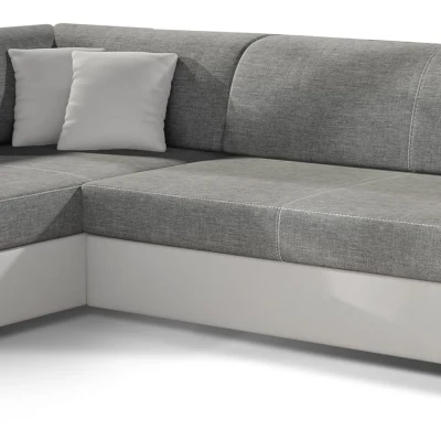 Wohnzimmersofa AMALTHEA – Esche/weißes Öko-Leder, linke Ecke