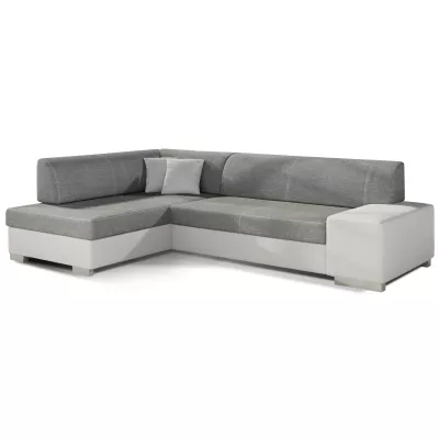 Wohnzimmersofa AMALTHEA – Esche/weißes Öko-Leder, linke Ecke