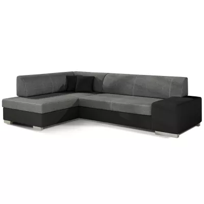 Wohnzimmersofa AMALTHEA – Esche/schwarzes Öko-Leder, linke Ecke