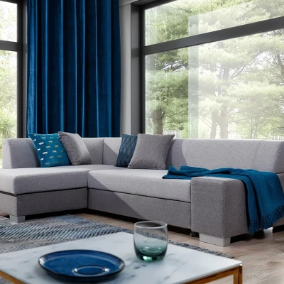Wohnzimmersofa AMALTHEA – grau/aschfarben, linke Ecke
