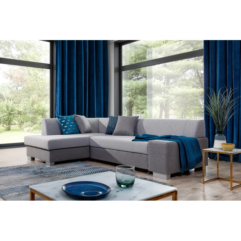 Wohnzimmersofa AMALTHEA – grau/aschfarben, linke Ecke