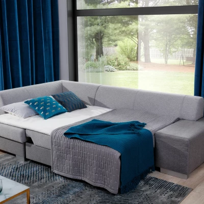 Wohnzimmersofa AMALTHEA – grau/aschfarben, linke Ecke