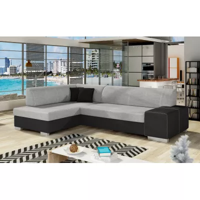 Wohnzimmersofa AMALTHEA – grau/schwarz, linke Ecke