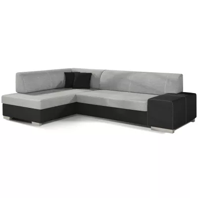 Wohnzimmersofa AMALTHEA – grau/schwarz, linke Ecke