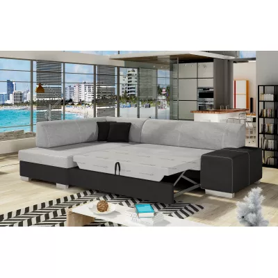 Wohnzimmersofa AMALTHEA – grau/schwarz, linke Ecke