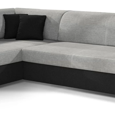 Wohnzimmersofa AMALTHEA – grau/schwarzes Kunstleder, linke Ecke