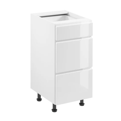 Küchenschrank mit Schubladen ARBOR – Breite 40 cm, Hochglanzweiß