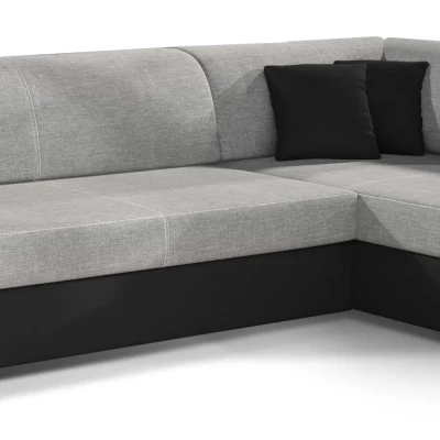 Wohnzimmersofa AMALTHEA – grau/schwarz, rechte Ecke