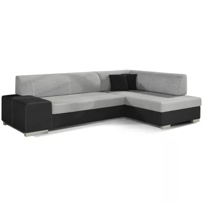 Wohnzimmersofa AMALTHEA – grau/schwarz, rechte Ecke