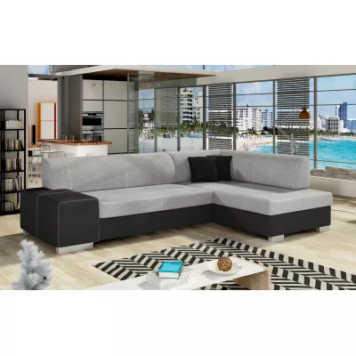 Wohnzimmersofa AMALTHEA – grau/schwarz, rechte Ecke
