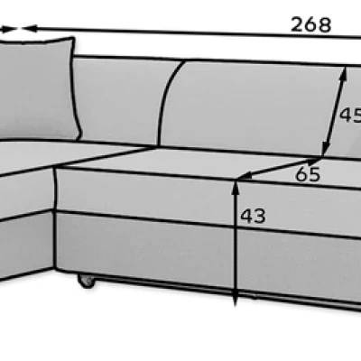 Wohnzimmersofa AMALTHEA – dunkelbraun, rechte Ecke