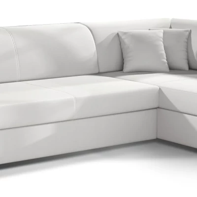Wohnzimmersofa AMALTHEA – weißes Öko-Leder, rechte Ecke