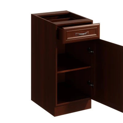 SILVARA Unterschrank mit Schublade – Breite 40 cm, Nussbaum, Echtholz-Finish