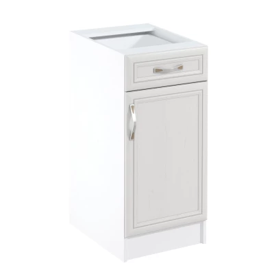SILVARA Unterschrank mit Schublade – Breite 40 cm, Kiefer Andersen / Weiß, Echtlack