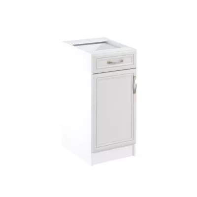 SILVARA Unterschrank mit Schublade – Breite 40 cm, Kiefer Andersen / Weiß, linke Ausführung