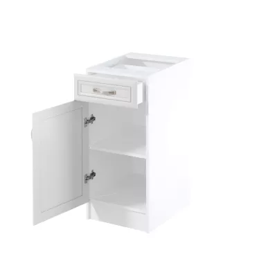 SILVARA Unterschrank mit Schublade – Breite 40 cm, Kiefer Andersen / Weiß, linke Ausführung