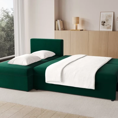 Klapp-Ecksofa BLAISE - Dunkelgrün