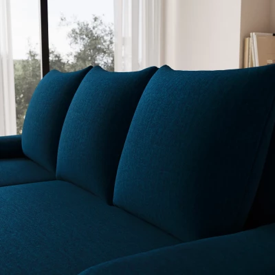 Klappbares Ecksofa BLAISE - Dunkelblau