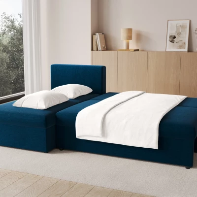 Klappbares Ecksofa BLAISE - Dunkelblau