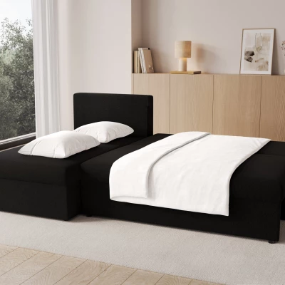 Klapp-Ecksofa BLAISE - schwarz