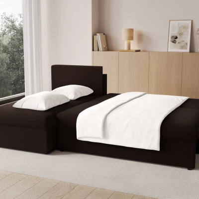 Klapp-Ecksofa BLAISE - dunkelbraun