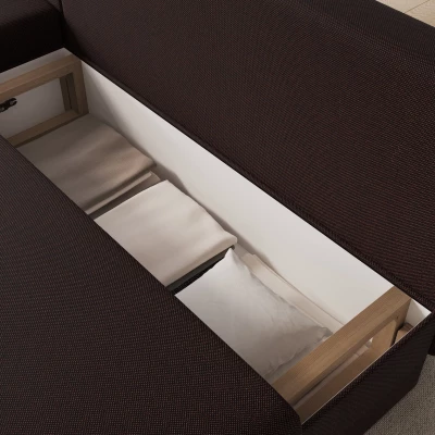 Klapp-Ecksofa BLAISE - dunkelbraun