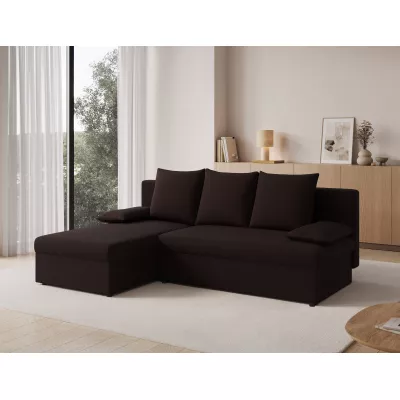 Klapp-Ecksofa BLAISE - dunkelbraun