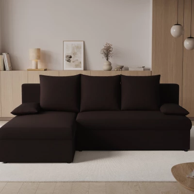Klapp-Ecksofa BLAISE - dunkelbraun