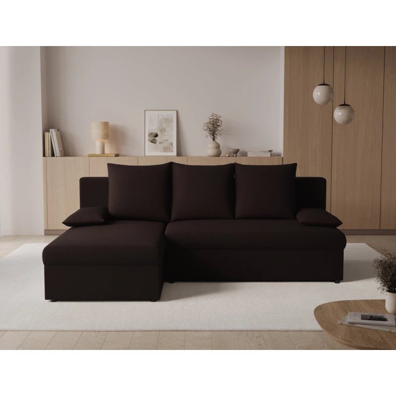 Klapp-Ecksofa BLAISE - dunkelbraun